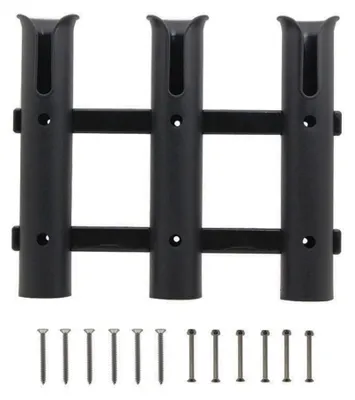 Produktbild von Angelrutenhalter Rutenhalter Rutenständer - Wandmontage - 3 Rohre - Schwarz - Für Boot, Kajak, Anhänger und Garage