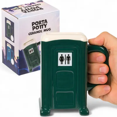 Kaffeetasse Baustellentoilette 330 ml grün Keramik