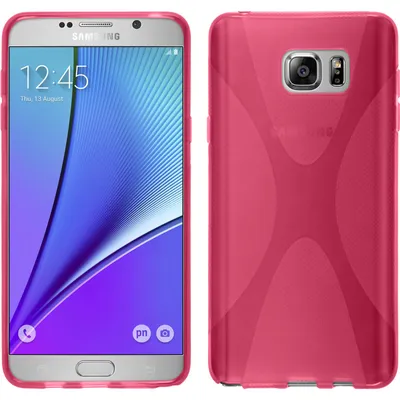 Produktbild von PhoneNatic Case kompatibel mit Samsung Galaxy Note 5 - pink Silikon Hülle X-Style + 2 Schutzfolien