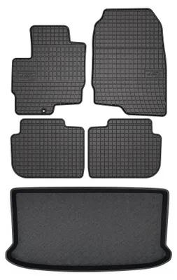 Produktbild von Gummimatten + Kofferraumwanne für Mitsubishi Colt VII 2008-2012 (5-Türer) – Schwarz, passgenau – Wielganizator SolidPRO