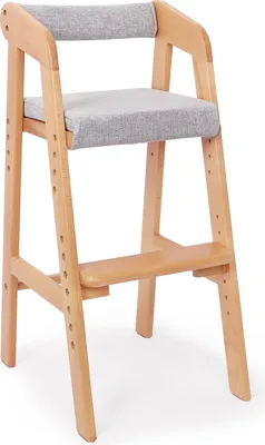 Produktbild von YOLEO Hochstuhl, höhenverstellbarer Kinderstuhl aus Buchenholz mit Kissen, für Kinder von 2 bis 12 Jahren, geeignet zum Essen und Lernen (Natur)