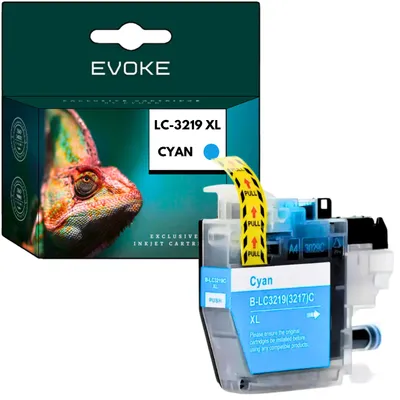 Produktbild von Evoke kompatible Tinte für Brother LC-3219XL LC3219XL LC3219XLC Cyan 18 ml 1350 Seiten MFC-J5330DW J5335DW J5730DW J6530DW
