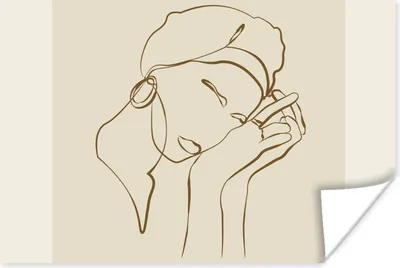 Produktbild von MuchoWow® Poster Frau - Linienkunst - Zitate - Text 30x20 cm - Plakate - Print