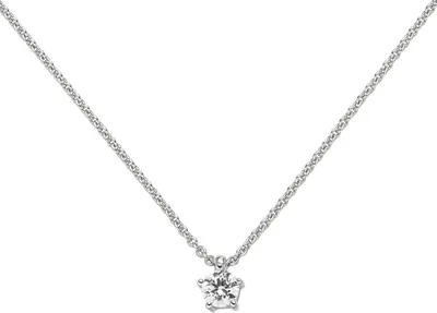 Produktbild von Collier Ankerkette mit Anhänger Solitär Diamant Brillant 585 Gold Weißgold, 45cm