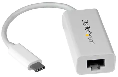 Produktbild von StarTech.com USB-C auf Gigabit Ethernet Adapter - Weiß - Thunderbolt 3 kompatibel - Windows & Mac - RJ45 LAN Netzwerkkonverter, Kabelgebunden, USB Typ-C, Ethernet, 5000 Mbit/s, Weiß