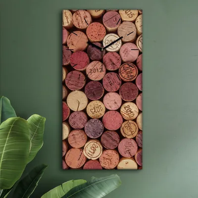 Produktbild von Wohnzimmer Leinwand Uhr Geräuschlos Küche 30x60 Wein, Glas, Motive, schwarze Zeiger