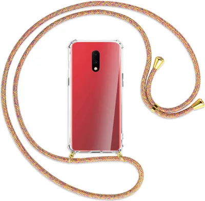 Produktbild von Handykette Backcover-Schutzhülle mit Band (Metall goldfarben) für OnePlus 7 - Rainbow