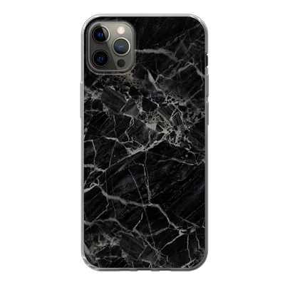 Produktbild von MuchoWow® Handyhülle Schutzhülle Hülle für iPhone 13 Pro Max Marmor - Schwarz - Weiß Silikon Softcase Handy Hülle - Mobiltelefon