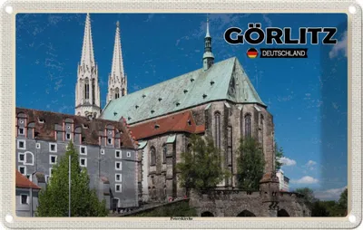 Produktbild von vianmo Blechschild 12x18 cm Görlitz Peterskirche Städtetrip Bildmotiv Reisemotiv Abenteuer Reisen