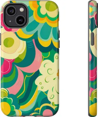 Produktbild von Buntes Retro-Blumenmuster – Hülle Kompatibel mit iPhone 14 Plus