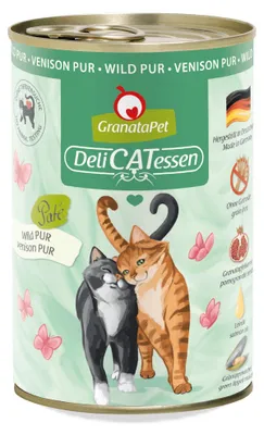 Imagen del producto de GranataPet DeliCatessen Wild PUR, alimento húmedo para gatos, sin cereales y