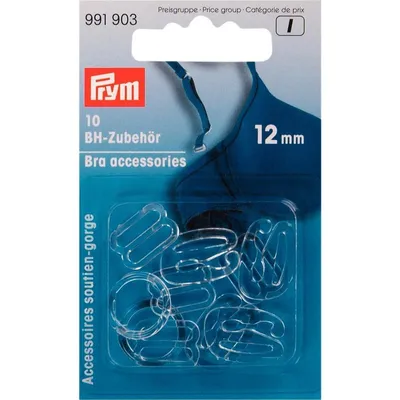 Zdjęcie produktu dla Akcesoria do biustonoszy Prym 12 mm przezroczyste (zawartość 10 sztuk)