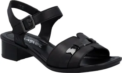 Produktbild von Rieker Damen Sandalen 6268500, Schwarz, mit Blockabsatz und Reißverschluss