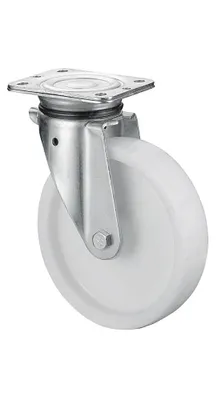 Image de BS Roulettes Roulette pivotante pour charges lourdes diamètre 125mm capacité de charge 300kg PA-roue plaque 105x85mm - LB500.B10.126