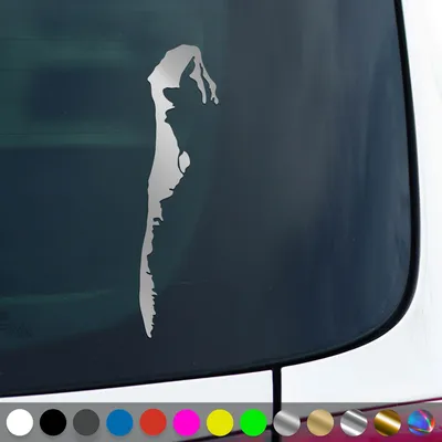 Produktbild von PantherPixel Insel Hiddensee Aufkleber Ostsee Umriss Maritim Sticker Auto Geschenkidee Farbe Silber