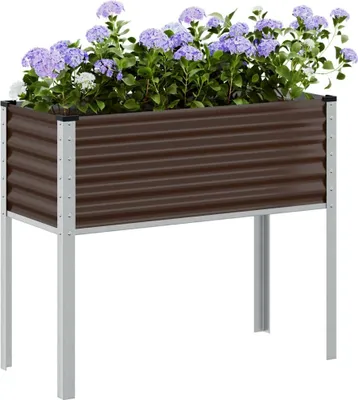 Produktbild von "Rabatt" Garten-Hochbeet/Pflanzgefäß/Pflanzkübel - Braun 100x45x90 cm Stahl - Beete CC17767