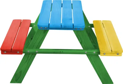 Produktbild von Gartenbank für Kinder - Holzbank mit Tisch - Für Draußen - Garten - Gartenmöbel