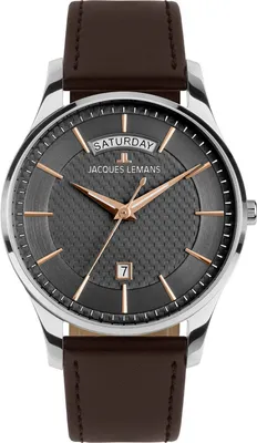Jacques Lemans 1-2193D Herrenuhr London Quarz Braun/Anthrazit 1