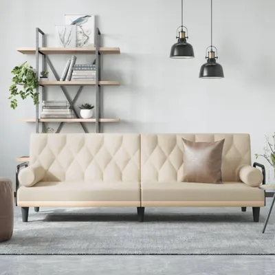 Obrázok produktu pre Maison Exclusive – Rozkladacia pohovka s opierkami, krémová látka