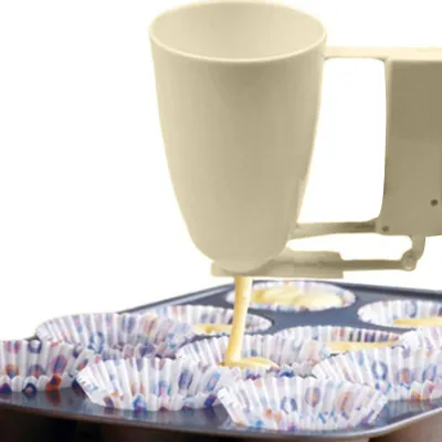 Produktbild von Teigspender Lebensmittelkontakt Note wiederverwendbarer Plastik All-in-1 Cupcake Cream Teig Trichter Fleischball Maker Küchenzubehör