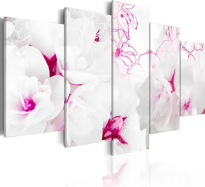 Produktbild von Leinwandbilder 200x100 cm b-A-0033-b-o Vlies Leinwandbild 5 tlg Kunstdruck modern Wandbilder XXL Wanddekoration Design Wand Bild BLUMEN