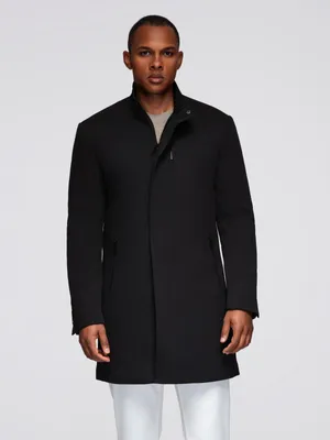 Immagine prodotto di Cappotto invernale Ombre Cappotto da uomo strutturato e sartoriale con collo alto nero L