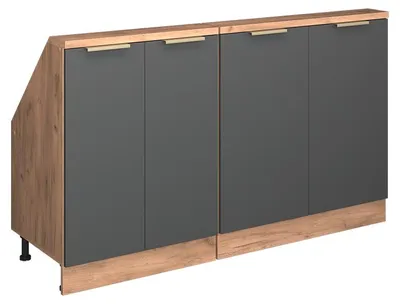 Zdjęcie produktu dla Zestaw szafek na dach skośny Vicco Rion Antracytowo-złoty 140 cm Zestaw 2 sztuk, Model 59706