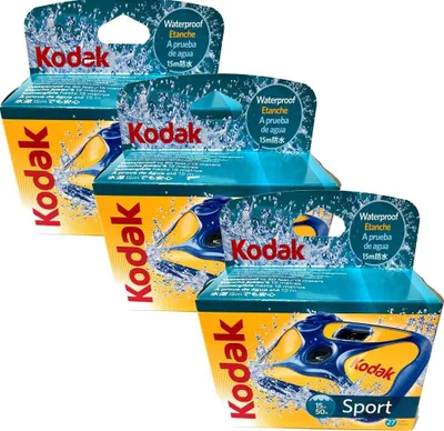 Produktbild von 3x 1A PHOTO PORST Kodak Sport 27 Aufnahmen ISO 800