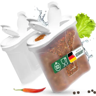 Gewürzstreuer-Set 2er-Pack, 300 ml, 11x5x11 cm, transparent