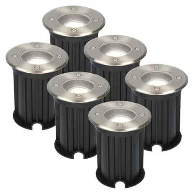 Image de HOFTRONIC - Spot LED au sol 4W GU10 345lm 6500K IP67 inox rond 6 pièces
