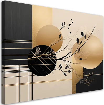 Produktbild von Leinwandbild Abstraktion Glamour Gold 90x60 Feeby Beige bild für die wand bereit zum aufhängen
