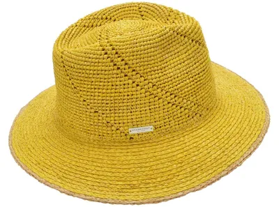 Seeberger Raffia Crochet Stroh-Traveller in gelb