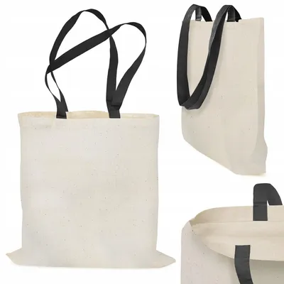 Produktbild von Allbag Baumwolltasche 38x42 cm Ecru mit schwarzem Griff