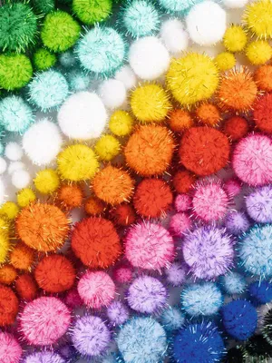 Produktbild von folia Pompons-Mix Glitter Jumbobox 300 g sortiert