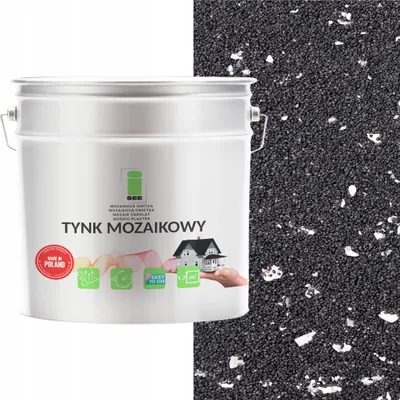 Immagine prodotto di Intonaco mosaico a base di resina con mica, nero, classe 1, resistente al gelo, 7 kg