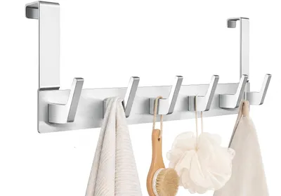 Produktbild von Türhaken Kleiderhaken Tür Türhaken zum Einhängen Ohne bohren Handtuchhalter,für Flur,Badund Küche, Tür, Schlafzimmer,Hakenleiste Bad,hängeaufbewahrung