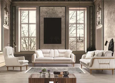 Produktbild von Designer Weißer Sessel Holzfüße Moderner Einsitzer Wohnzimmer Möbel Neu