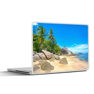 Produktbild von MuchoWow® Laptop Aufkleber Sticker Cover Strand - Tropen - Meer - Pflanzen 31x22.5 cm - Laptop-Deko