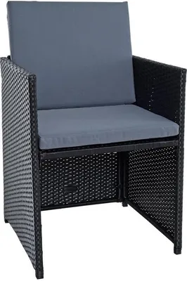 Produktbild von Polyrattan Sitzgruppe Gartenmöbel Set Rattanmöbel 8 Personen Gartenset Schwarz