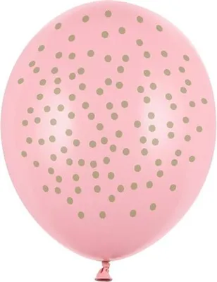 Produktbild von Luftballons 30cm, Punkte, Pastell Baby Pink (1 Packung / 6 Stück)