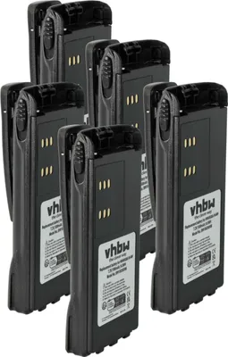 Produktbild von vhbw 5x Akku kompatibel mit Motorola GP338, GP339, GP329, GP330, GP340, GP360, GP380 Funkgerät, Walkie Talkie (1500 mAh, 7,2 V, NiMH) + Gürtelclip
