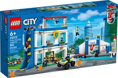 Produktbild von LEGO 60372 City Polizeischule Spielset mit Hindernisstrecke, Pferd-Figur, Spielzeug-Auto und 6 Minifiguren, für Kinder ab 6 Jahren
