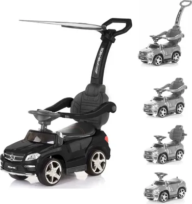 Obrázok produktu pre Chipolino Mercedes Benz GL63 AMG 3 v 1, autíčko na tlačenie, kožené sedadlo, čierna strecha