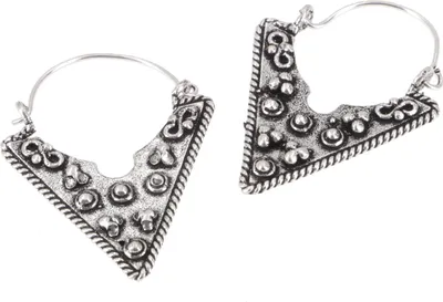 Produktbild von Verzierte Tribalohrringe, Ethnoohrringe aus Messing - Silber, Silber-Farben, 4*3 cm, Ohrringe + Ohrstecker Modeschmuck
