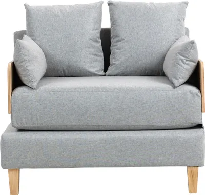 Produktbild von 1-Sitzer-Schlafsofa 'Seinlus' aufklappbar 81 x 88 x 68 cm Hellgrau