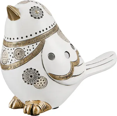 Produktbild von Gilde Figur, Vogel, "Jasper", gepunktet, graphisch, Kunstharz, creme, VE 2, L. 9 cm, B. 17 cm, H. 13 cm 37712 4063387377123