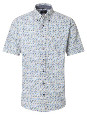 Produktbild von CASAMODA Herren Freizeithemd Button-Down Casual Gelb gepunktet S