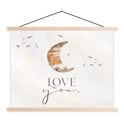 Produktbild von MuchoWow® Textilposter Zitate - Sprichwörter - Kinder - Liebe dich - Jungen - Mädchen - Kinder 60x45 cm mit holzfarbenen Rahmen - Bild