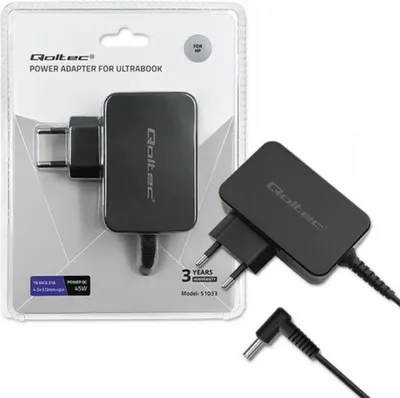 Obrázek produktu pro Qoltec 51033 napájecí adaptér/střídač Indoor 45 W Černá