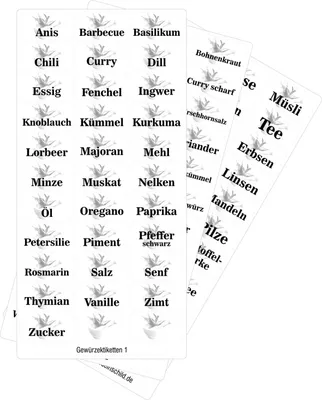 Produktbild von Gewürzetiketten transparent 32x17mm Teil 123